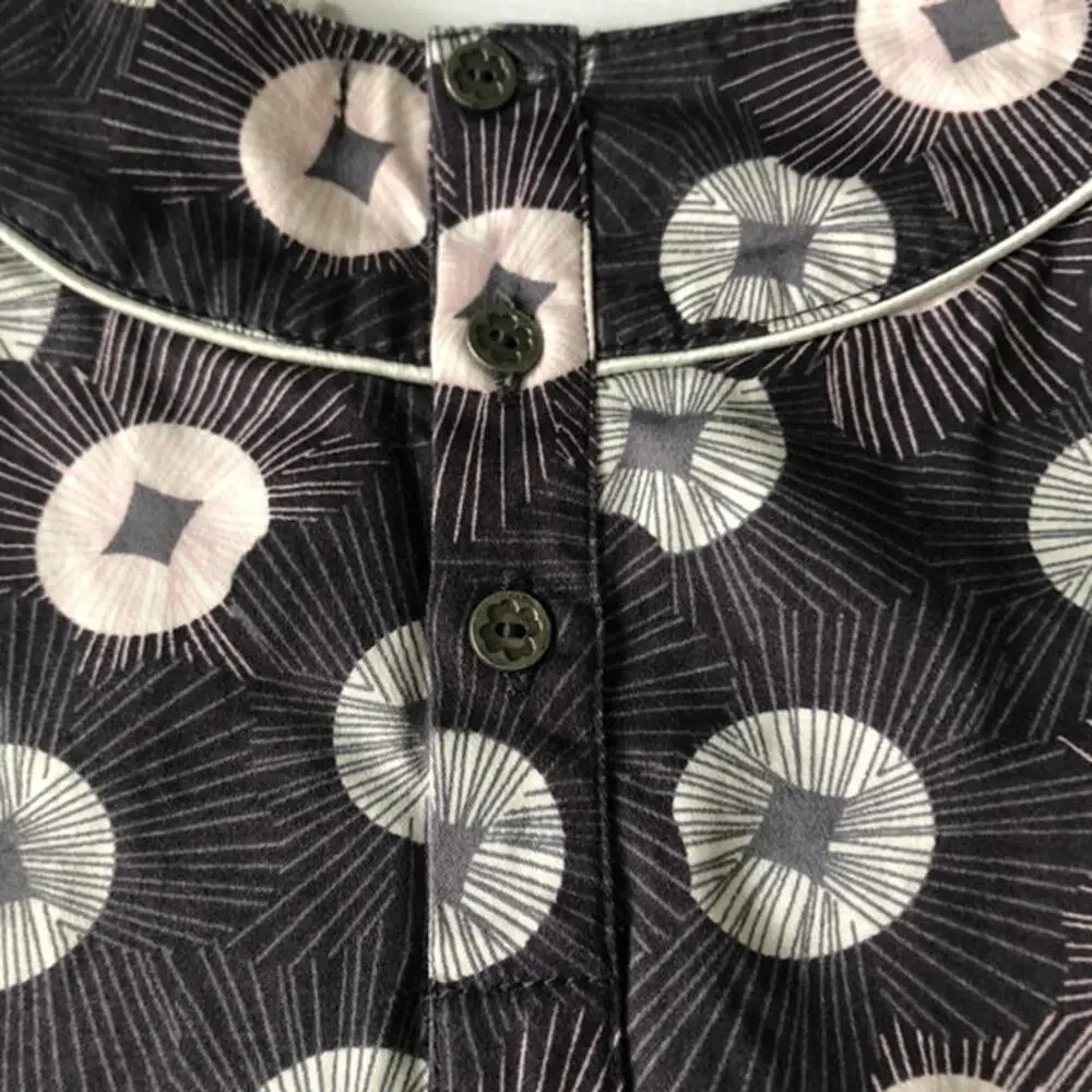 NWT Okaidi Charcoal Graphic Burst Sleeveless Dress Size 6